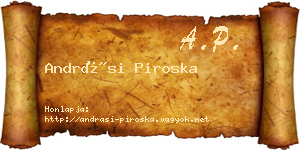 Andrási Piroska névjegykártya